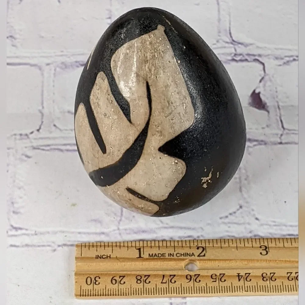 Vintage Peruvian Chulucanas Pottery Egg From Peru
